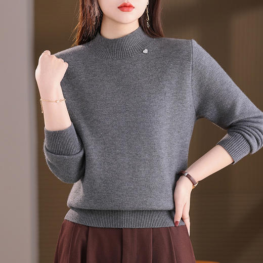 CC女士加绒毛衣2025新款时髦时尚洋气保暖打底衫一体绒内搭上衣 商品图6