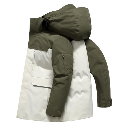 半身缘男女装 冬季户外中长款可脱卸拼色三防面料一衣多穿羽绒服2533 商品图9