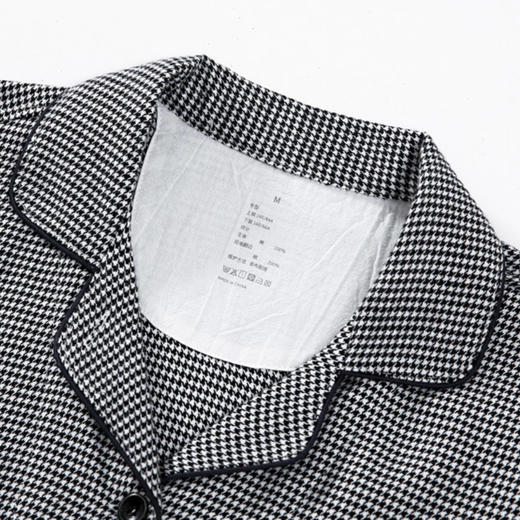 【全棉法兰绒家居服】全棉情侣家居服套装千鸟格法兰绒家居服男士女士睡衣 商品图2