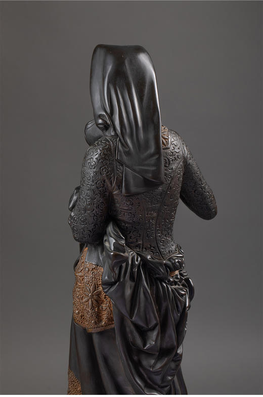 独角鹿西洋古董19世纪法国雕塑家Albert Ernest Carrier Belleuse设计「La Liseuse 阅读者」铜雕 商品图7