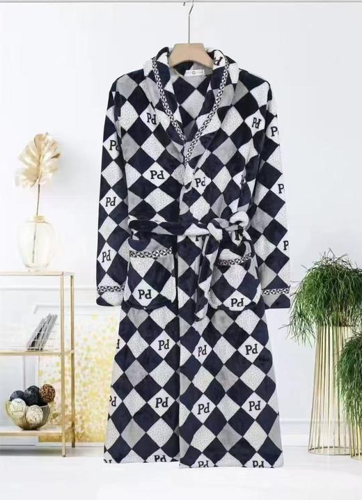 双面法兰绒剪花男士睡袍14155764-62 商品图0