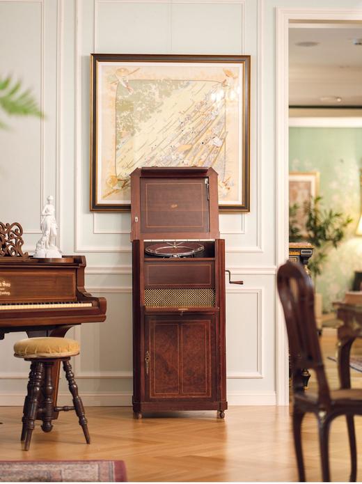 【已售】独角鹿西洋古董20世纪法国唱片公司百代Pathé 出品柜式落地留声机  配唱片与曲目 商品图0