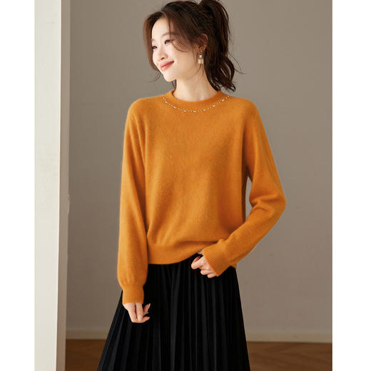 CC高级感红色针织打底衫女秋冬宽松显瘦时尚洋气内搭毛衣本命年上衣 商品图1