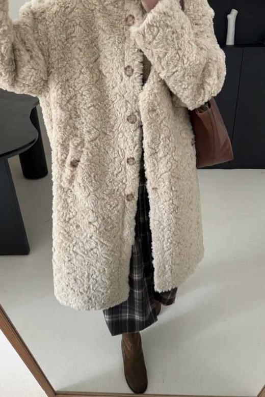 LNNNS 韩版加厚羊羔毛中长款皮草大衣外套 21311 商品图3