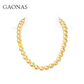 GAONAS 仿珍珠项链 时尚经典12mm金色珠项链11786XGO