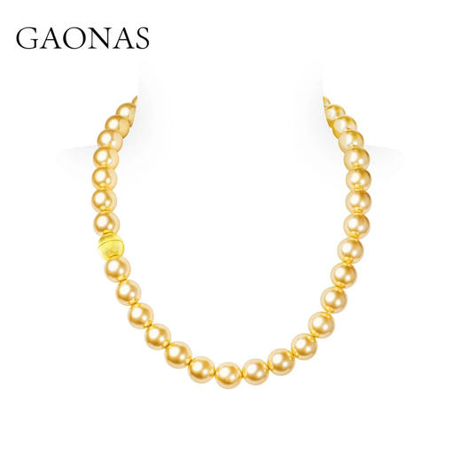 GAONAS 仿珍珠项链 时尚经典12mm金色珠项链11786XGO 商品图0
