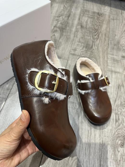 D112507内增高皮U毛一体加绒勃肯鞋女冬季新款复古乐福鞋 商品图6