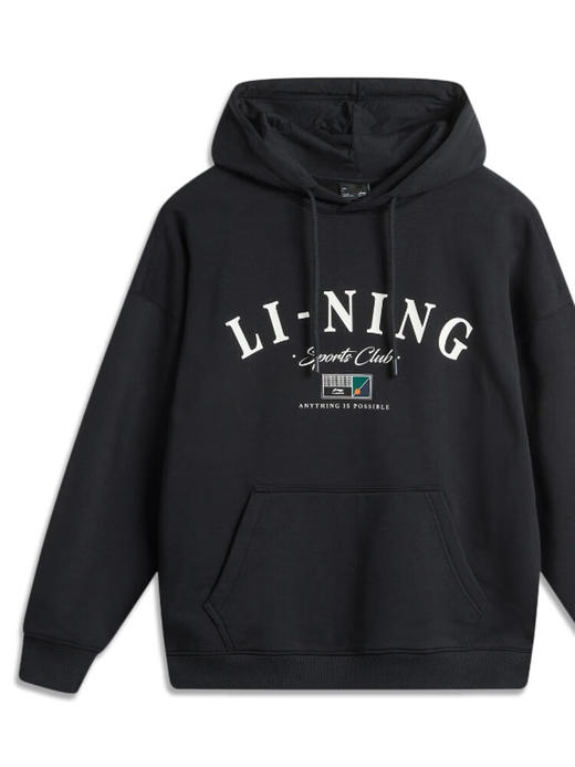 李宁运动潮流系列男女同款加绒保暖宽松套头连帽卫衣AWDU673 商品图1