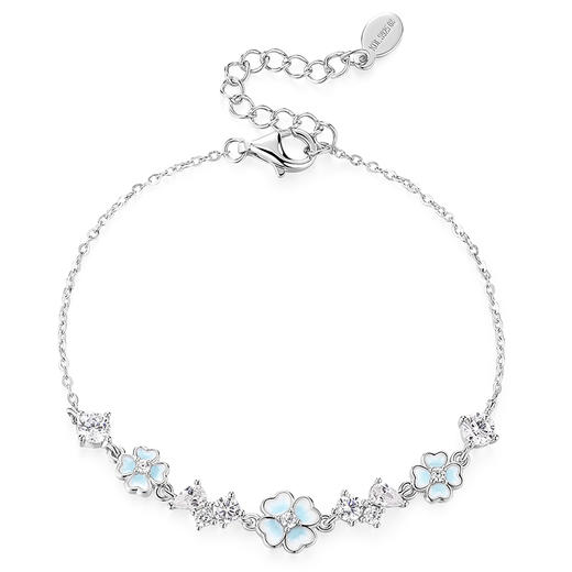 【夜光四叶草】夜光爱心四叶草手链 925银璀璨闪耀小众原创轻奢精致优雅气质浪漫百搭拼接链 告白甜蜜好运 商品图2