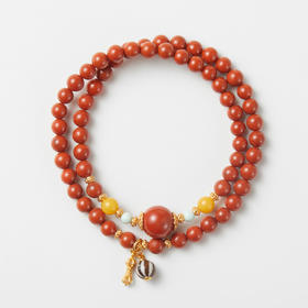 南红蜜蜡双圈手串B款