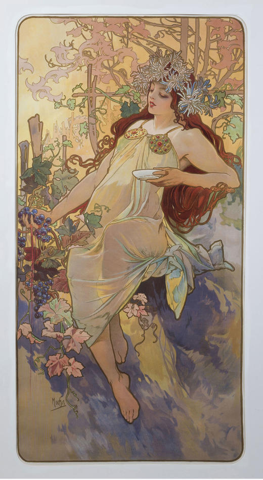 独角鹿西洋古董1896年法国出品版画作品《四季 Les Quatre Saisons》 商品图3