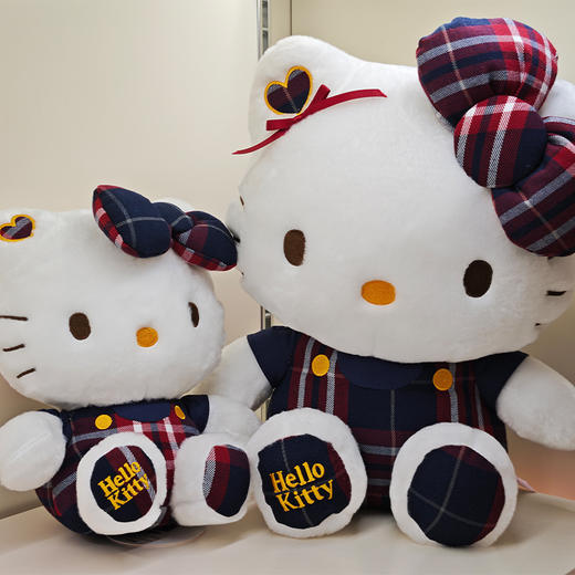 12寸学院KT可爱复古格子凯蒂猫hellokitty毛绒玩具生日礼物毛绒公仔-纪念日百货门店同款168097168 商品图4