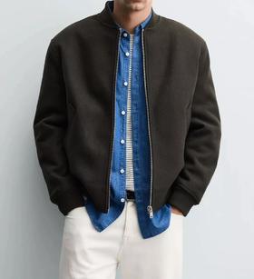 冬季棒球2025宽松时尚新款茄克男装男士纯色外套休闲夹克加厚