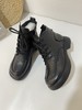 D112510头层牛皮真毛系带圆头侧拉链舒适百搭软底马丁靴 商品缩略图4