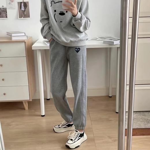 D112559棉混纺面料弹力松紧腰加绒加厚卫裤休闲裤 商品图5