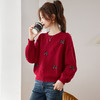CC蝴蝶结圆领毛衣女内搭秋冬好看小个子软糯高级感打底针织衫上衣女 商品缩略图2