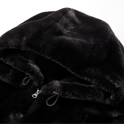 NPC潮牌皮毛一体仿水貂绒环保皮草连帽拉链外套保暖抗风NP5ATJ10 商品图2