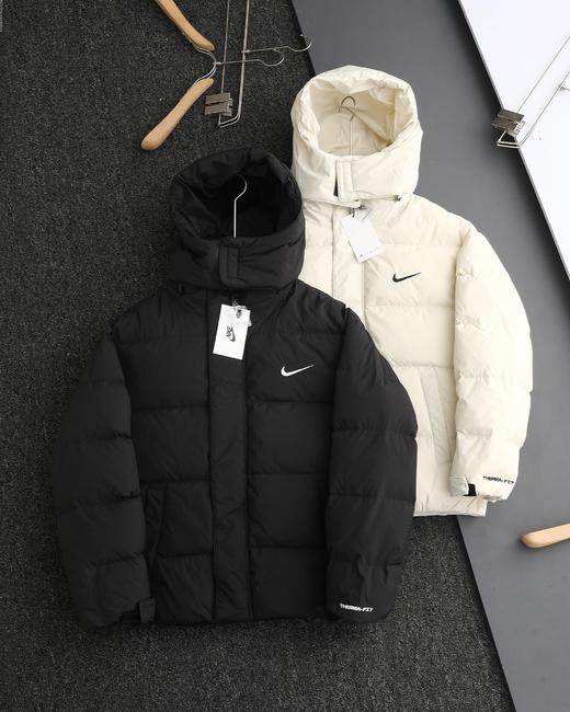 D112541梭织面料防风拒水连帽纯色羽绒服夹克 商品图0