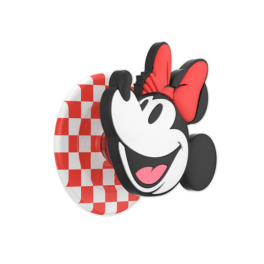 【迪士尼早餐】经典米妮笑脸 MAGSAFE磁吸 Round圆啪嗒系列 红色 格纹 商品图0