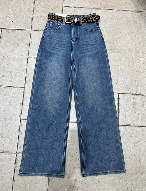 【门店同款】ENJOY冬季豹纹腰带复合加厚阔腿裤 168146636