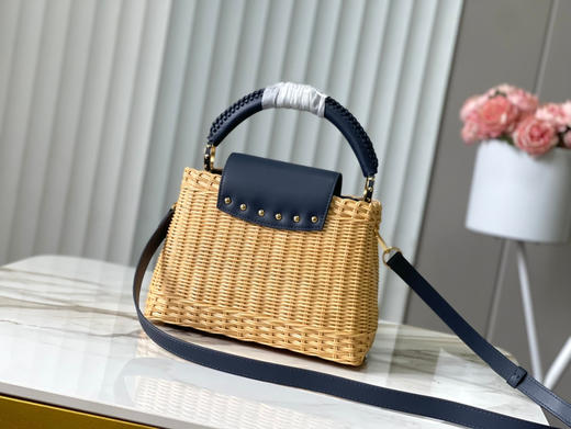秋冬特惠💰1700 渠道级LV 新品 te级LV 动态芯片 M14366/M48865深蓝编织印花竹篮 商品图2