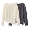 D112525气质毛衣收腰长袖针织衫25秋冬季新款女装大衣内搭打底衫 商品缩略图0