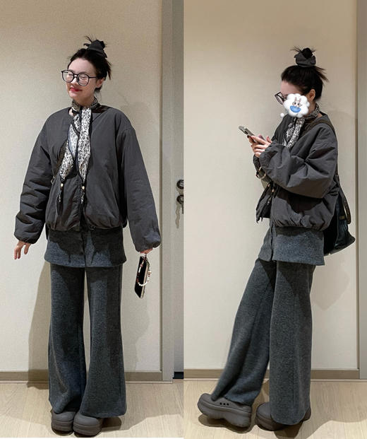 超时髦Acme一裤两穿双重显瘦可拆卸屁帘直筒裤 商品图2