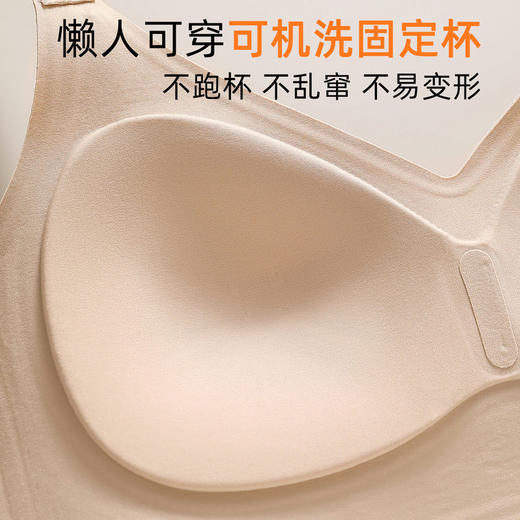 SDE-932#  秋冬华夫格隐形粉底液内衣无钢圈提拉收副乳文胸新年红色胸罩（单件） 商品图2