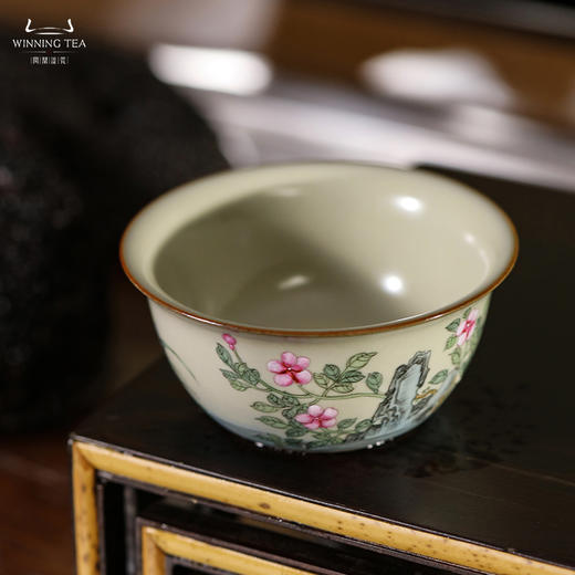 问鼎鼎峰柴窑绘画（天青精工款鸡缸杯） 商品图2