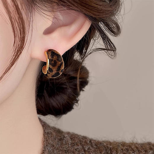 复古豹纹设计轻奢个性银针耳环-纪念日百货门店同款168046563 商品图4