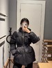 D112548女士黑色中长款含腰带羽绒夹克羽绒服 商品缩略图7