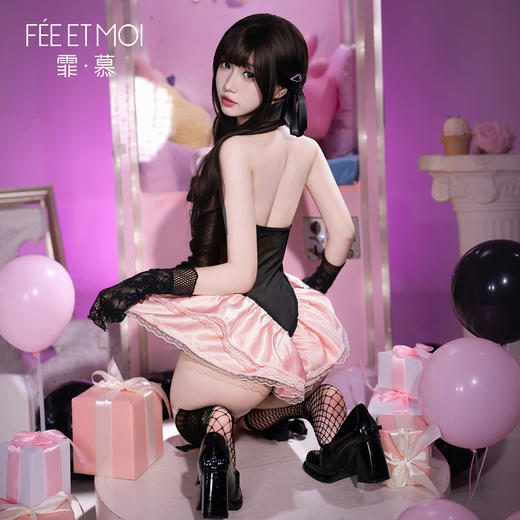 【情趣内衣】霏慕 甜心手办蕾丝拼色连体裙7053 商品图2