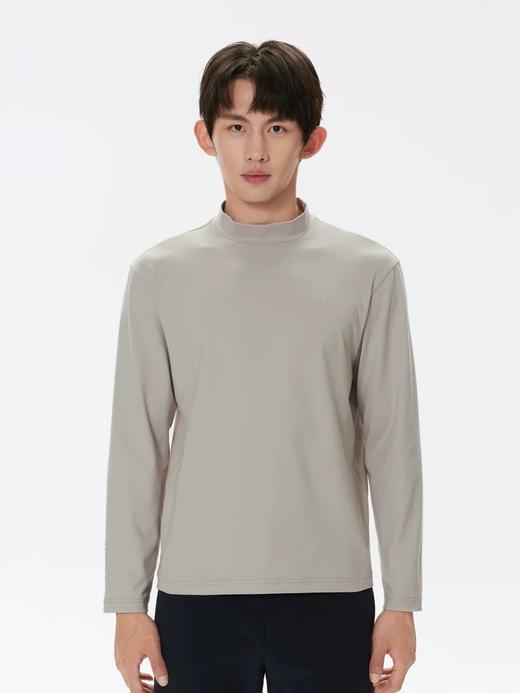 D112501户外休闲衣男士速干运动微拉绒半高领长袖T恤 商品图2