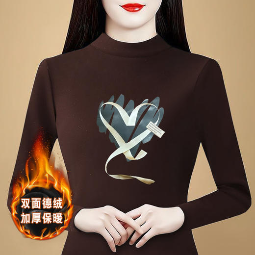 KQL 356H9279双面绒加厚半高领长袖t恤 商品图4