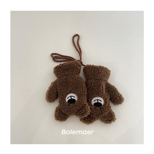 【YW】无忧购49元2件韩版儿童手套秋冬款可爱卡通羊羔毛加绒加厚保暖男女宝宝挂脖手套（截单后3-5天发货) 商品图5