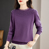 洋气大码毛衣女胖mm春秋2026年新款圆领打底衫女士针织衫长袖上衣 商品缩略图3