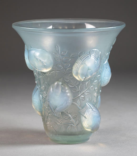 独角鹿西洋古董1930年法国出品「Saint François雀」欧泊水晶花瓶 商品图1