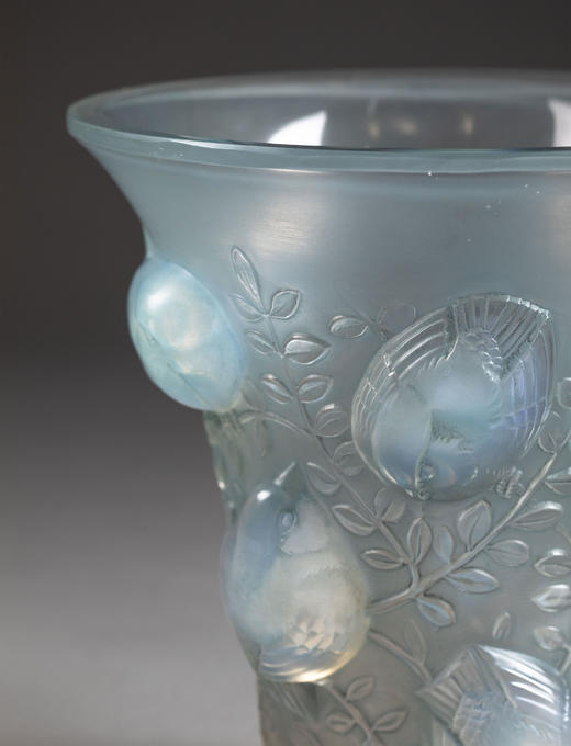 独角鹿西洋古董1930年法国出品「Saint François雀」欧泊水晶花瓶 商品图2