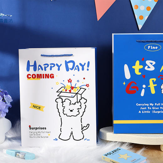 【礼物季】卡通快乐加倍手提礼品袋L号-纪念日百货门店同款167193772 商品图4