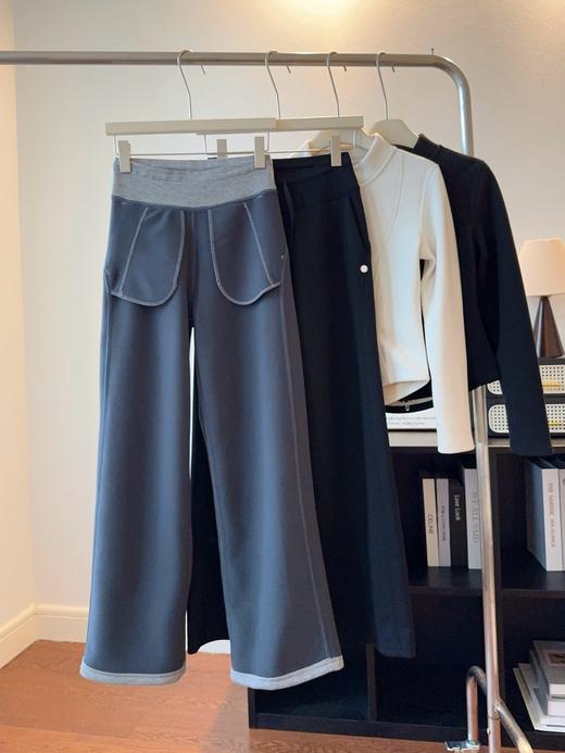 D112568空气层面料软糯亲肤加绒保暖女士休闲长裤 商品图1