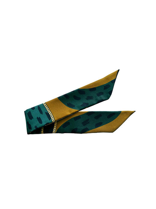 北京仓｜AN-NEE-C5G-DECEMBRE-BLEU-棕绿色 夏帕诺瓦 4cm 丝巾手镯［法国设计师］ 商品图1