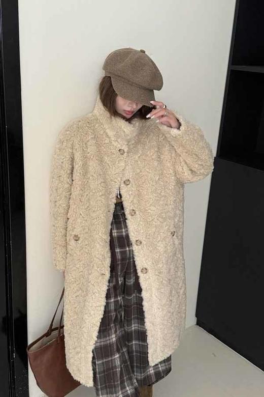 LNNNS 韩版加厚羊羔毛中长款皮草大衣外套 21311 商品图4