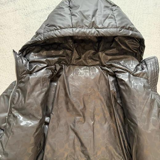 D112548女士黑色中长款含腰带羽绒夹克羽绒服 商品图6