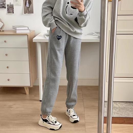 D112559棉混纺面料弹力松紧腰加绒加厚卫裤休闲裤 商品图6