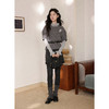 鹿向南「伯克利学姐」慵懒感灰色短袖针织毛衣女秋季宽松叠穿上衣 商品缩略图1