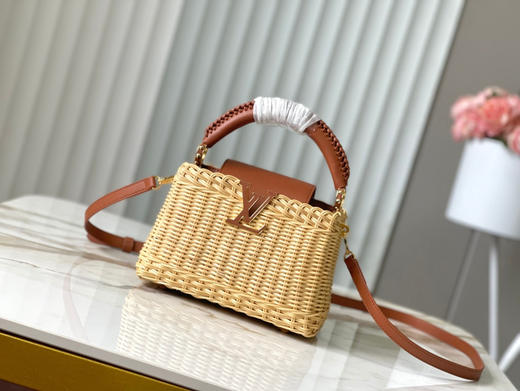 秋冬特惠💰1600 渠道级LV 新品 te级LV 动态芯片 M26025/M48865棕色编织印花竹篮 商品图0