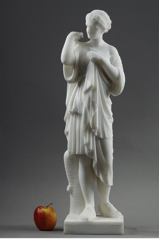 独角鹿西洋古董1900年代意大利出品「(Diana de Gabies加比的狄安娜」主题大理石雕塑 商品图1