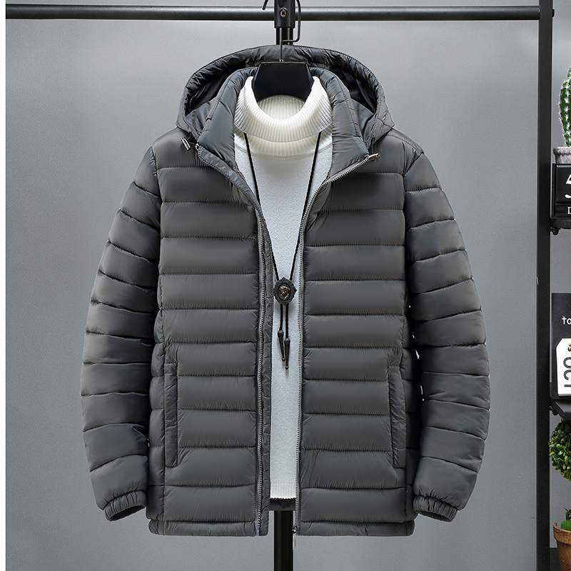 2312轻薄羽绒棉服 连帽 男士冬季新款加厚保暖棉袄 宽松休闲棉衣防风外套