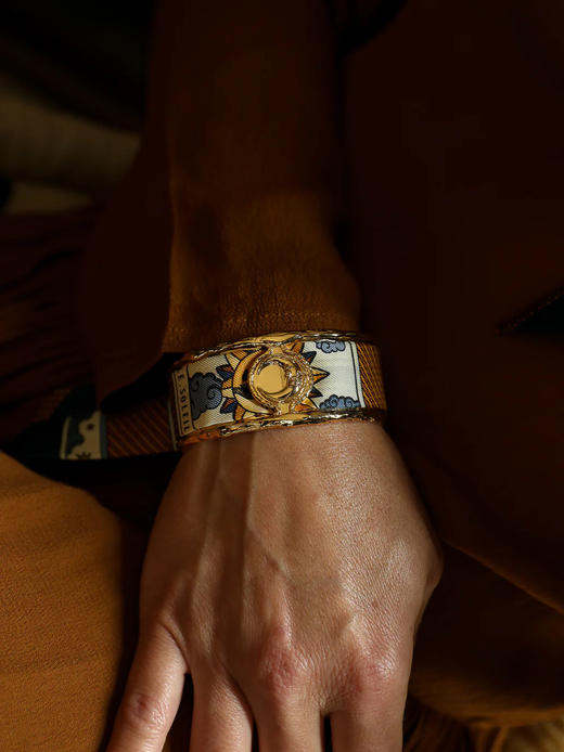 订购14周到｜AN-NEE-LUNE-深蓝色 塔罗 2cm 丝巾手镯［法国设计师］ 商品图0