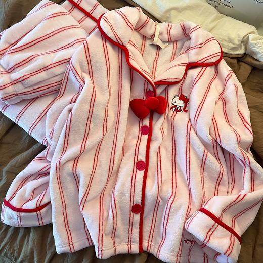 “野S派同款来啦”🔥超软糯法兰绒条纹家居服 暖冬必入🎀秋冬可外穿翻领睡衣 高颜值可爱家居服！轻盈又温暖 商品图3